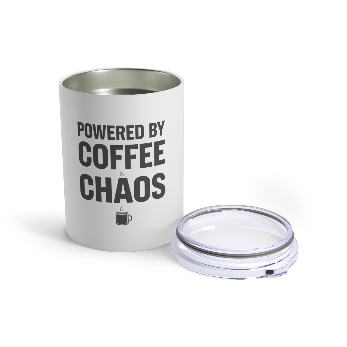 Coffee & Chaos Tumbler 10oz – anime drinkware by Mikey19921