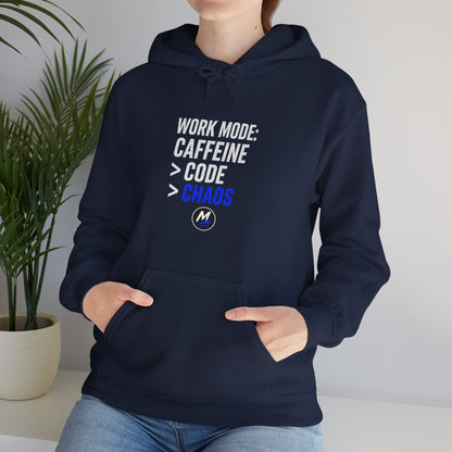 Work Mode Hoodie – Caffeine. Code. Chaos.