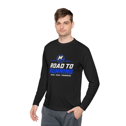 Road to Running Performance Long Sleeve | Moisture-Wicking Training Shirt - Black - Mikey19921