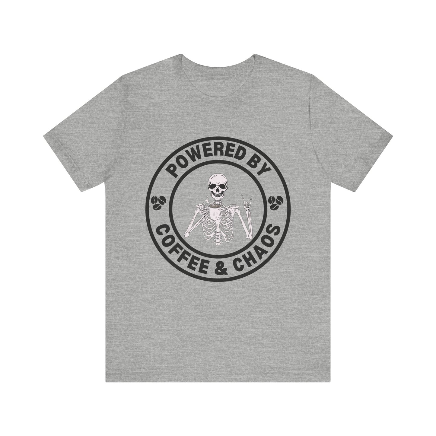Coffee & Chaos Skull Badge T-Shirt - White - Mikey19921