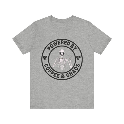 Coffee & Chaos Skull Badge T-Shirt - White - Mikey19921