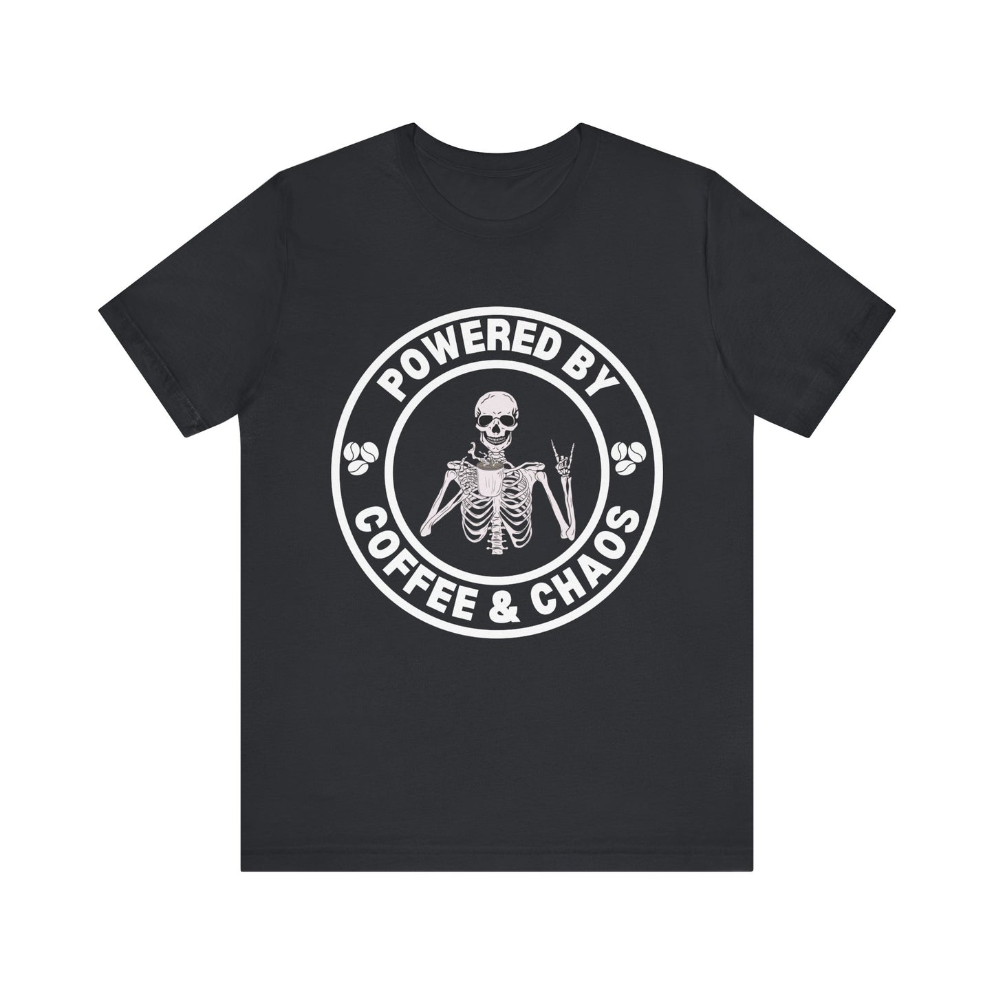Coffee & Chaos Skull Badge T-Shirt - Vintage Black - Mikey19921
