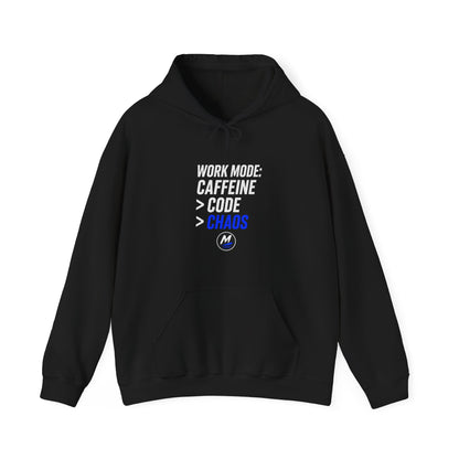 Work Mode Hoodie – Caffeine. Code. Chaos.