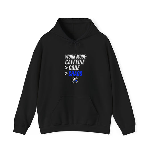 Work Mode Hoodie – Caffeine. Code. Chaos.