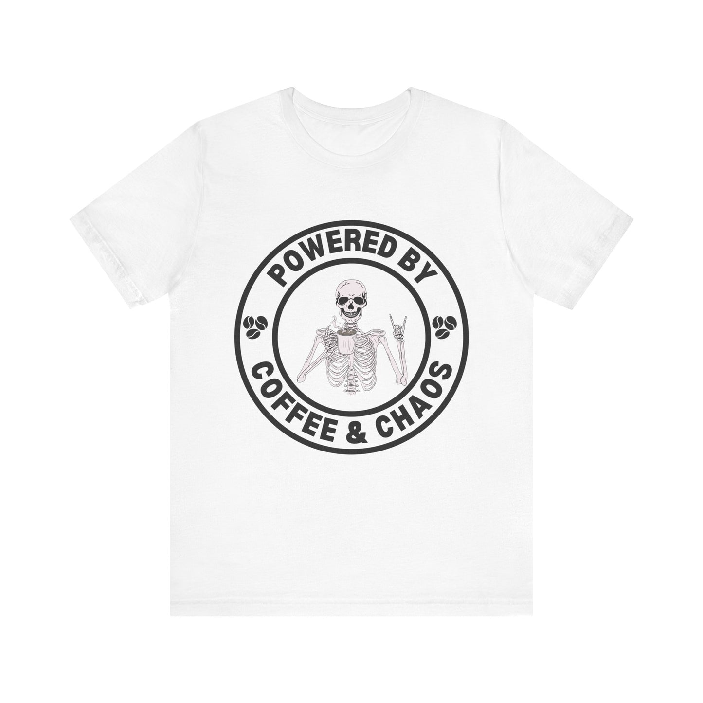 Coffee & Chaos Skull Badge T-Shirt - Pink - Mikey19921