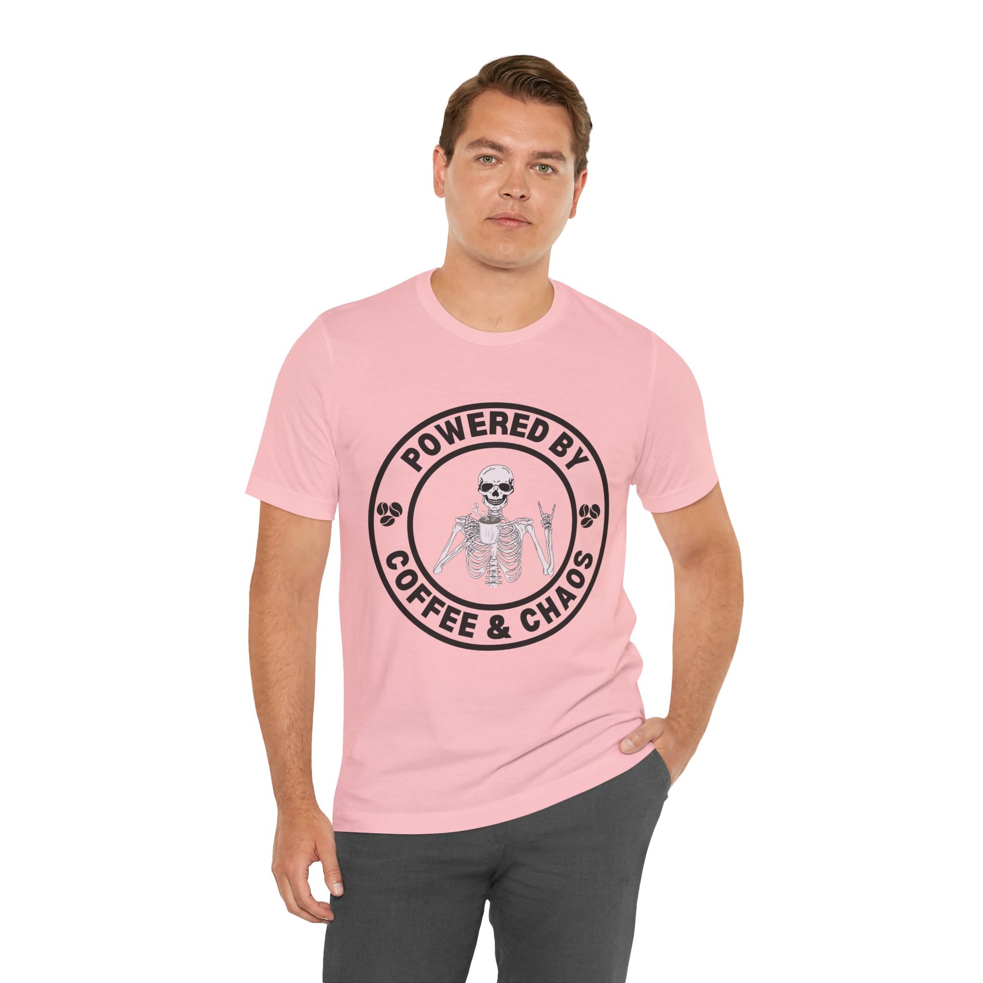 Coffee & Chaos Skull Badge T-Shirt - Navy - Mikey19921