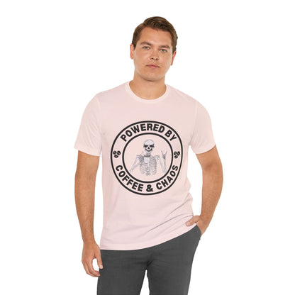Coffee & Chaos Skull Badge T-Shirt - Vintage Black - Mikey19921