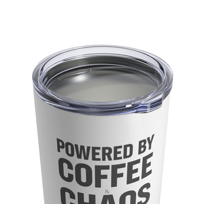Coffee & Chaos Tumbler 10oz – anime drinkware by Mikey19921