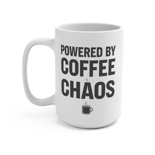 Coffee & Chaos Mug 15oz – anime drinkware by Mikey19921