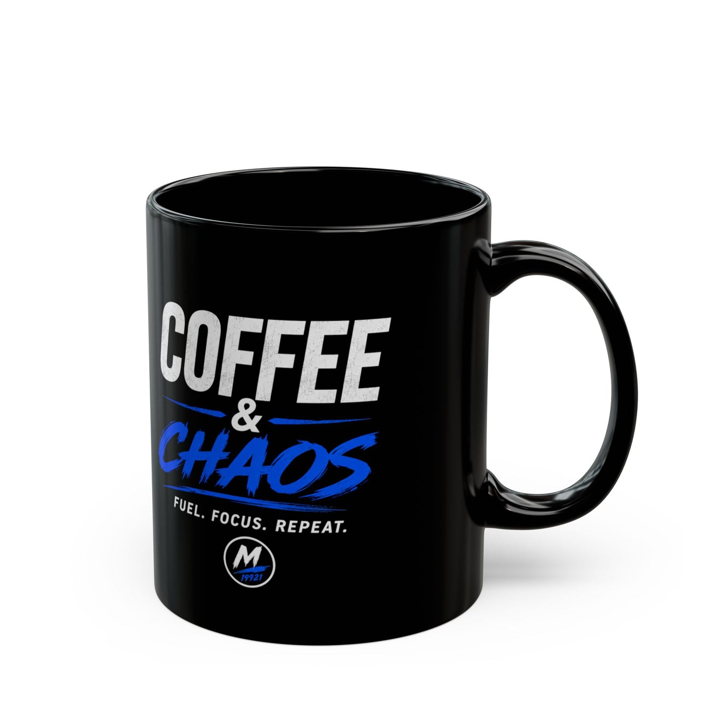 Coffee & Chaos Mug – Black 11oz