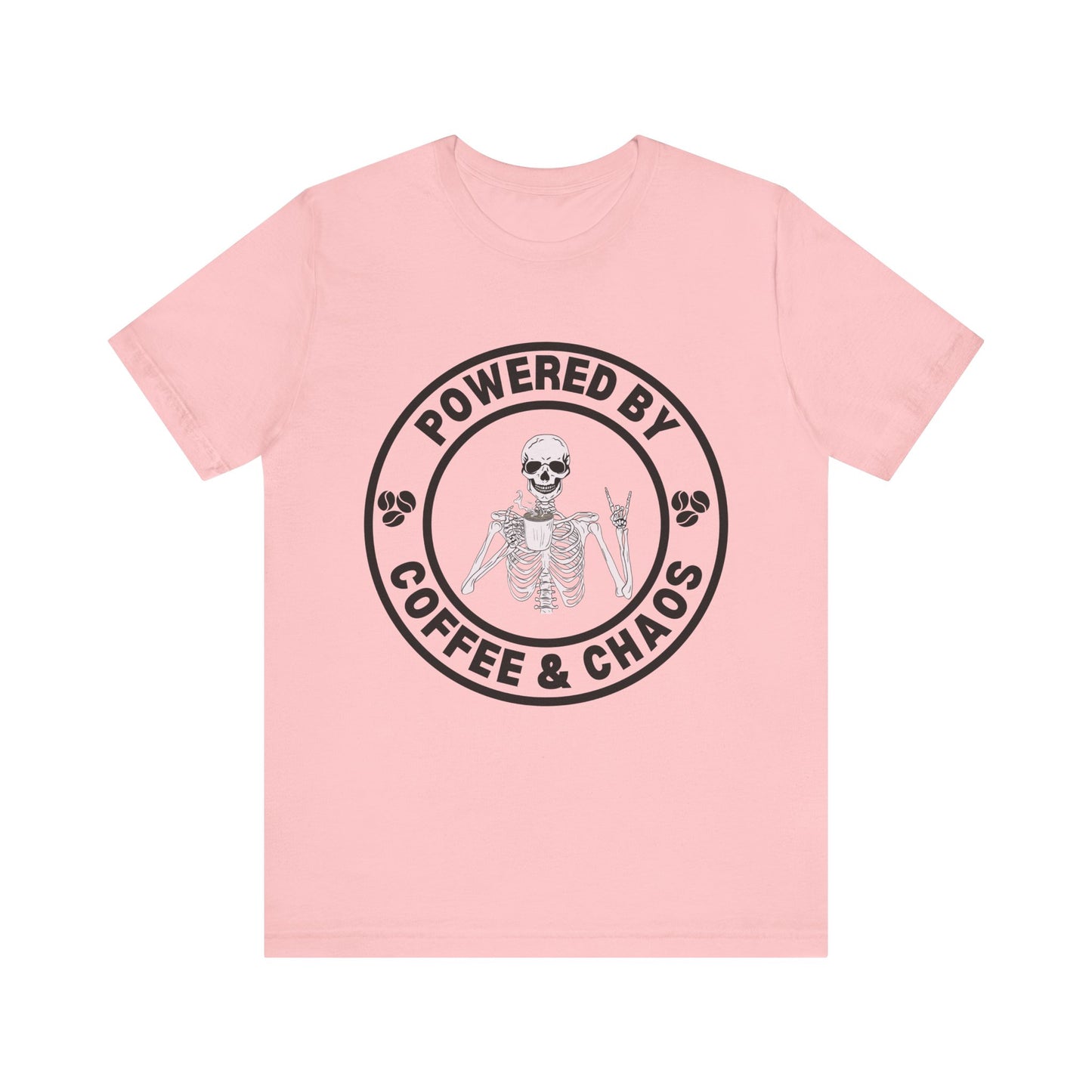 Coffee & Chaos Skull Badge T-Shirt - Dark Grey Heather - Mikey19921