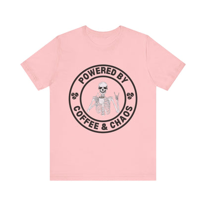 Coffee & Chaos Skull Badge T-Shirt - Dark Grey Heather - Mikey19921