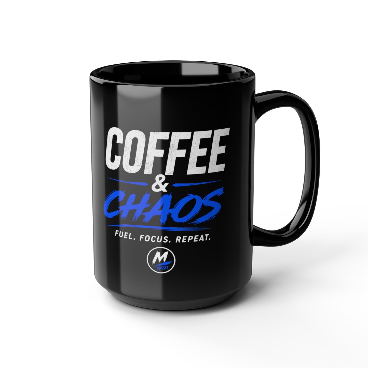 Coffee & Chaos Mug – Black 15oz