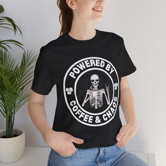 Coffee & Chaos Skull Badge T-Shirt - Black - Mikey19921