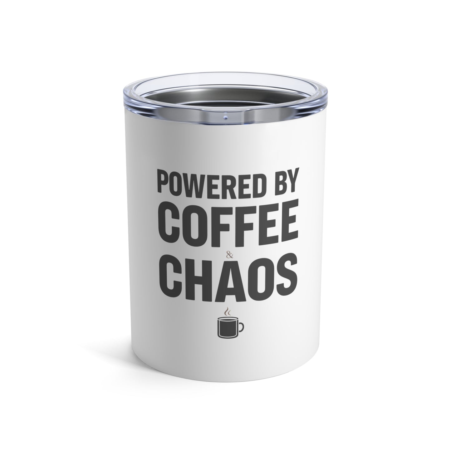 Coffee & Chaos Tumbler 10oz – anime drinkware by Mikey19921