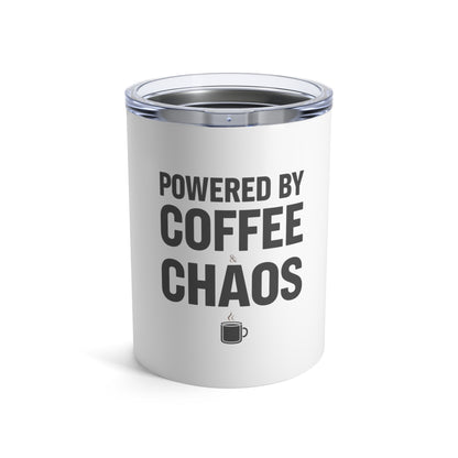 Coffee & Chaos Tumbler 10oz – anime drinkware by Mikey19921