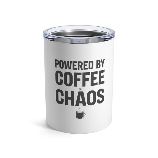Coffee & Chaos Tumbler 10oz – anime drinkware by Mikey19921