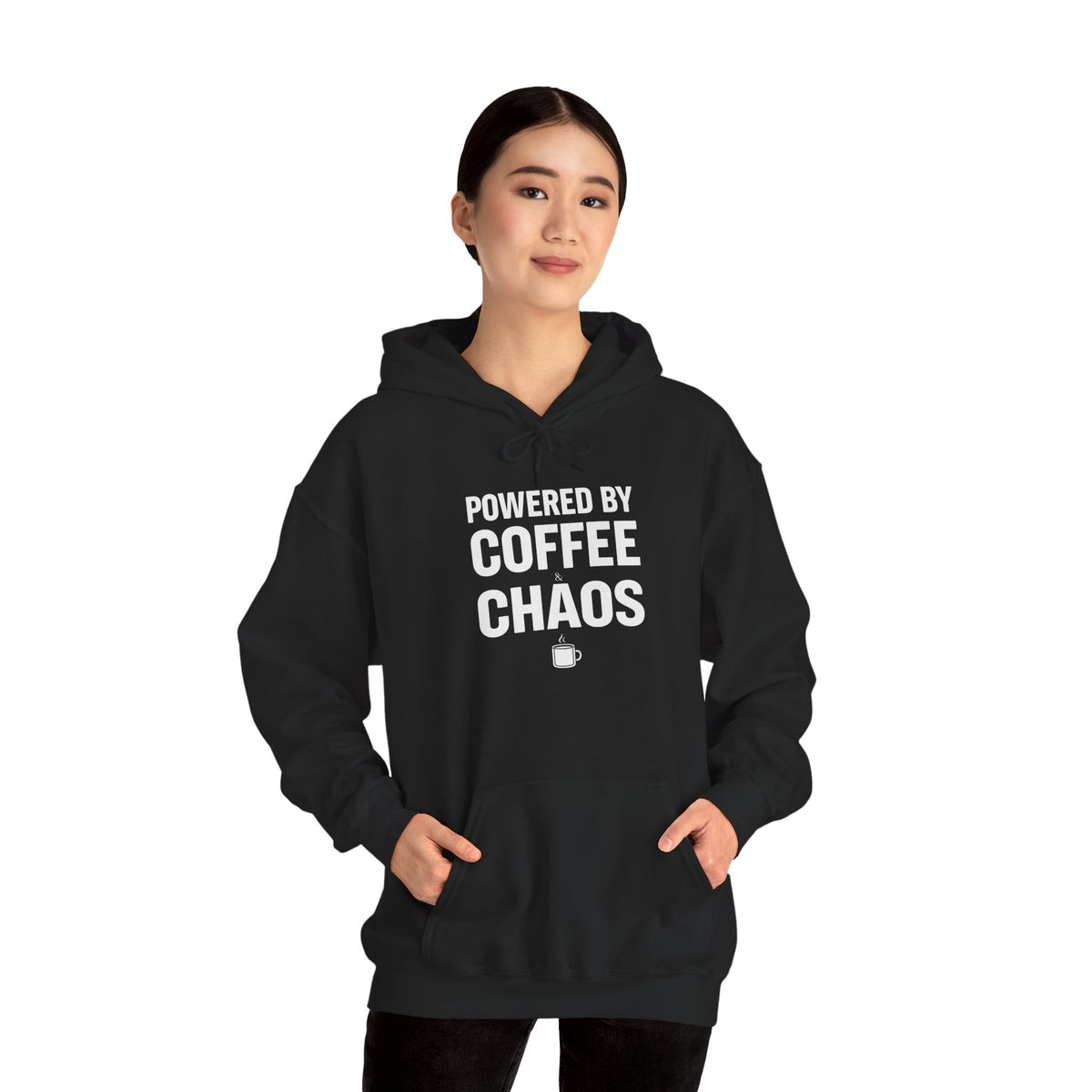 Coffee & Chaos Fleece Hoodie - White - Mikey19921