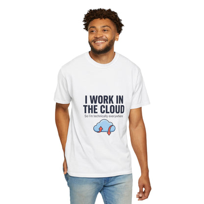 I Work in the Cloud T-Shirt – anime graphic tee by Mikey19921