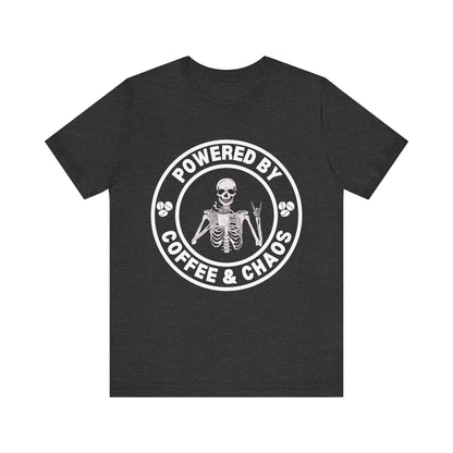 Coffee & Chaos Skull Badge T-Shirt - Athletic Heather - Mikey19921