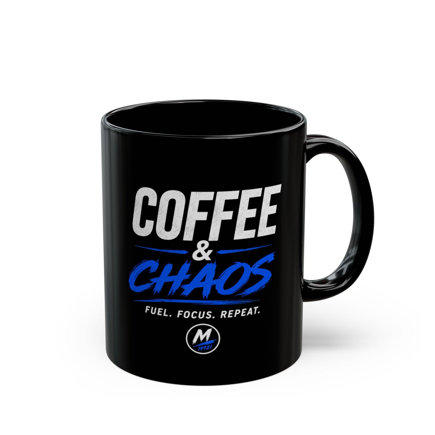 Coffee & Chaos Mug – Black 11oz