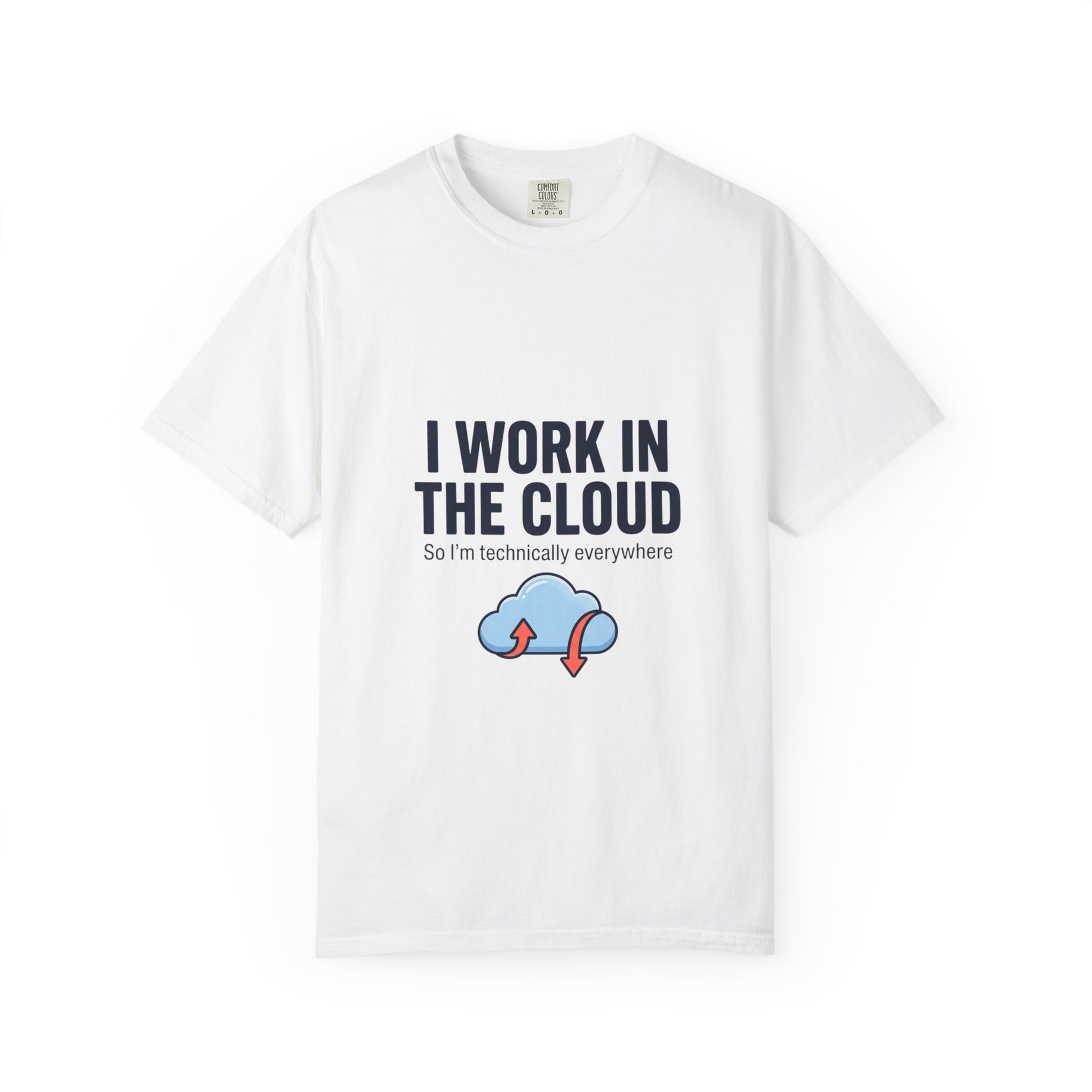I Work in the Cloud T-Shirt – anime graphic tee by Mikey19921