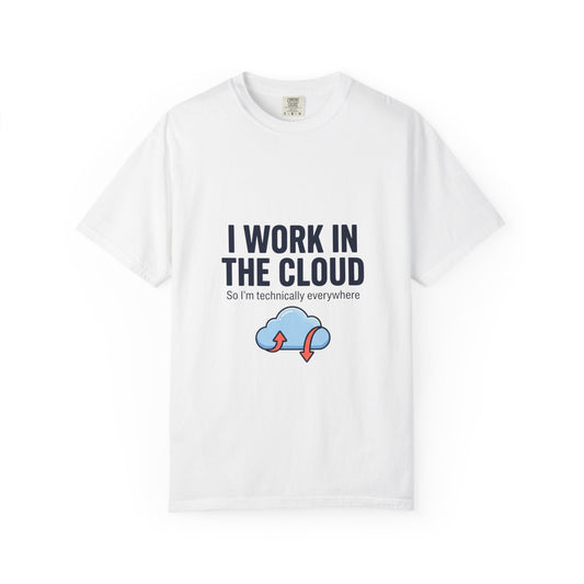 I Work in the Cloud T-Shirt – anime graphic tee by Mikey19921