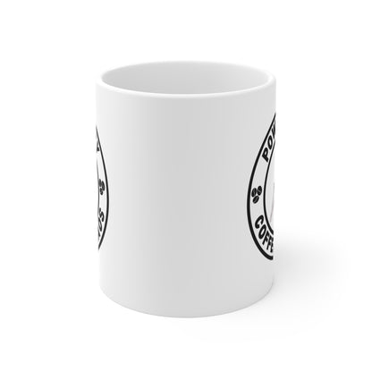 Coffee & Chaos Skull Badge Mug 11oz – anime drinkware by Mikey19921
